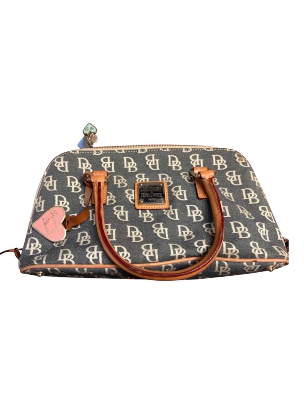Vintage Dooney & Bourke Denim Monogram Satchel • DB Logo Handbag • Y2K Purse